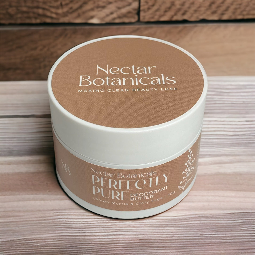 Perfectly Pure Deodorant Butter | Lemon Myrtle & Clary Sage - Bicarb Soda Free Natural Deodorant